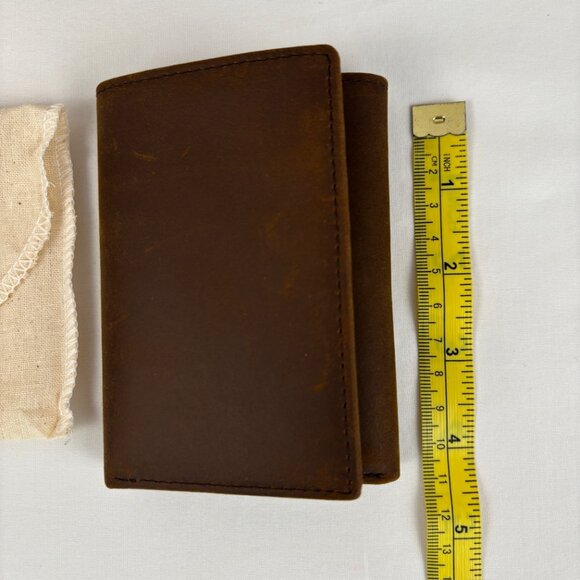 Stay Fine Trifold Wallet Leather Brown Men's - Picture 7 of 9